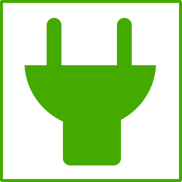 SVG Vector clip art of eco green plug icon with thin border