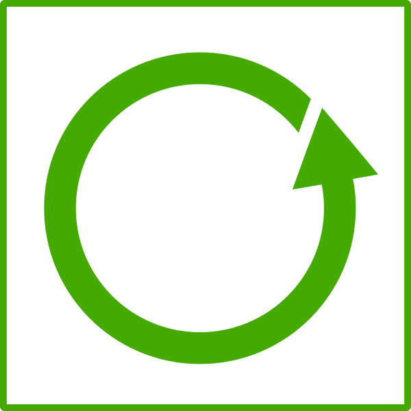 SVG Vector clip art of eco green recycle icon with thin border