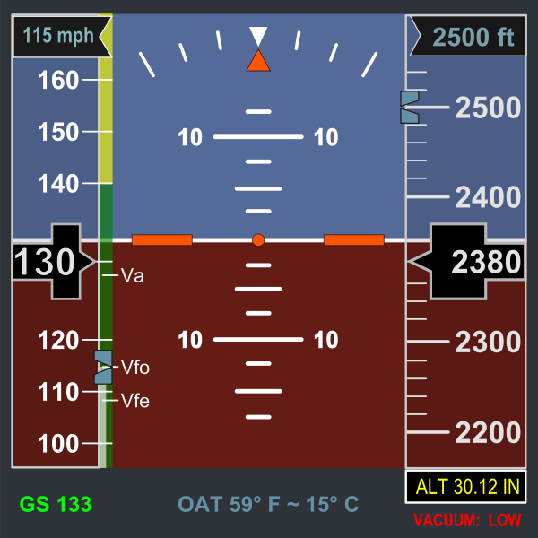 SVG Vector clip art of electronic flight display