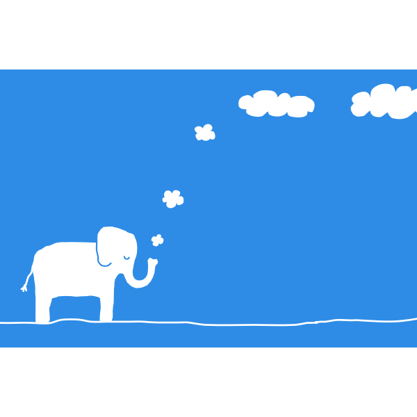 SVG Vector clip art of elephant blowing clouds