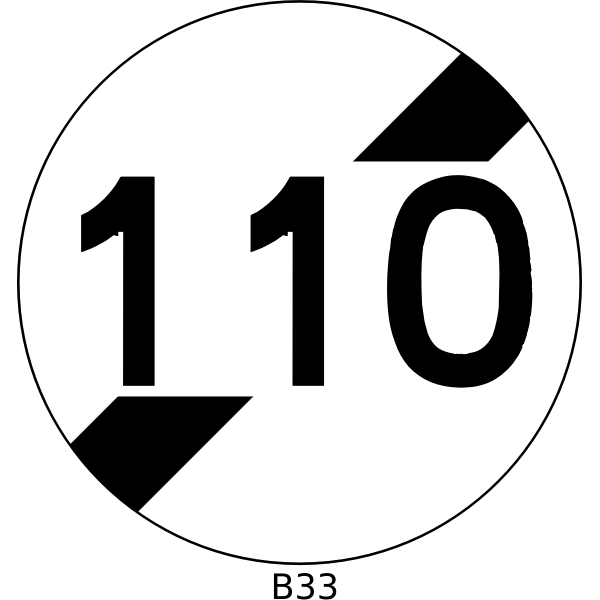 SVG Vector clip art of end of 110mph speed limit road sign