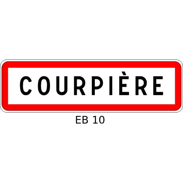 SVG Vector clip art of entry into urban area traffic information sign in France