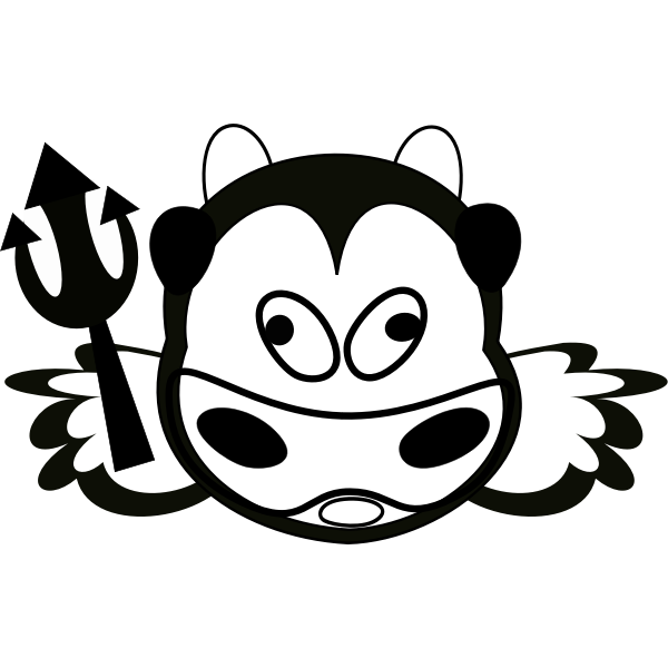 SVG Vector clip art of evil cow