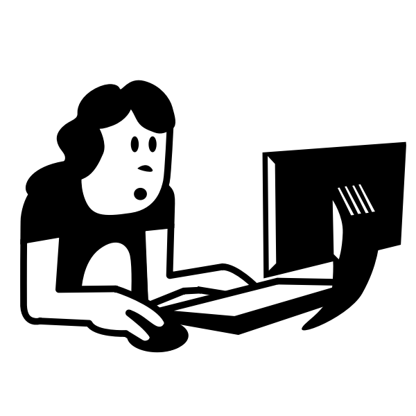 SVG Vector clip art of female office computer user icon