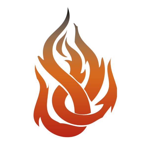 SVG Vector clip art of fire flame in orange color
