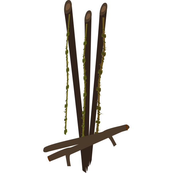 SVG Vector clip art of firebog fishing rods
