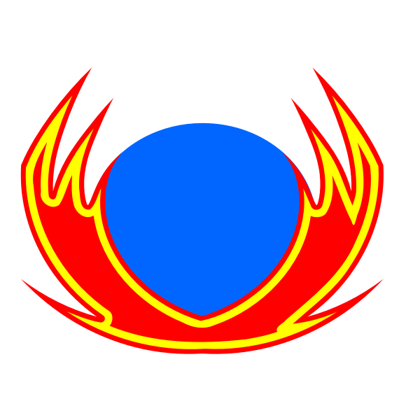 SVG Vector clip art of flames around blue sun sign