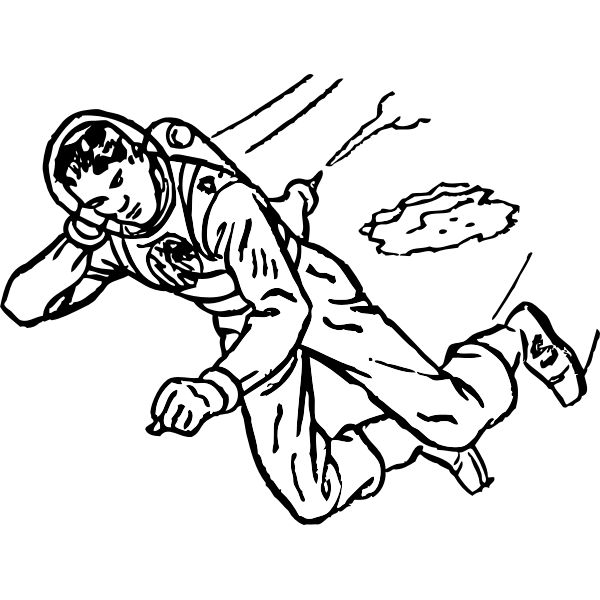 SVG Vector clip art of flying spaceman
