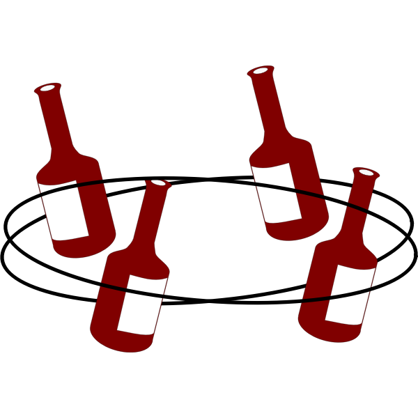 SVG Vector clip art of four dancing bottles