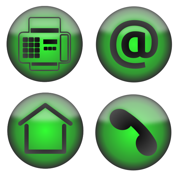 SVG Vector clip art of four green contact icons
