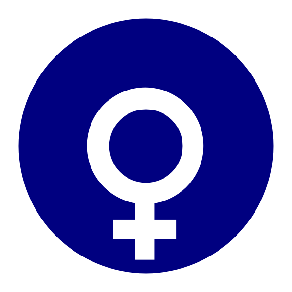 SVG Vector clip art of gender symbol for females on blue background