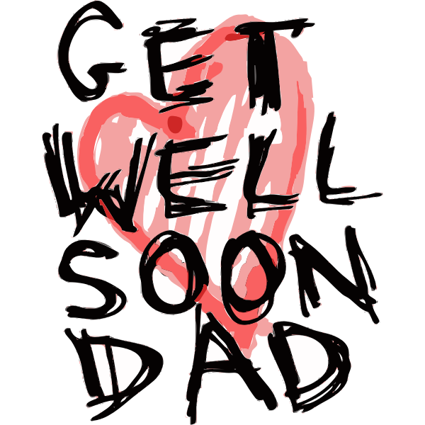 SVG Vector clip art of get well soon dad sign