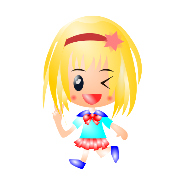 SVG Vector clip art of girl with long blond hair