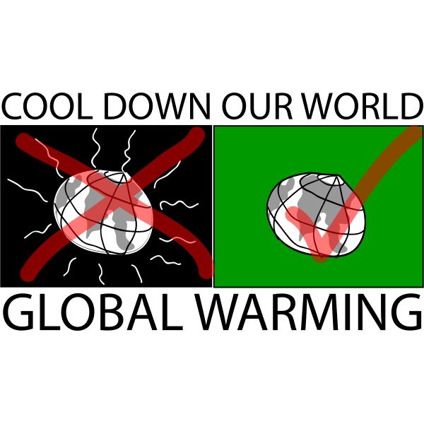 SVG Vector clip art of global warming sign