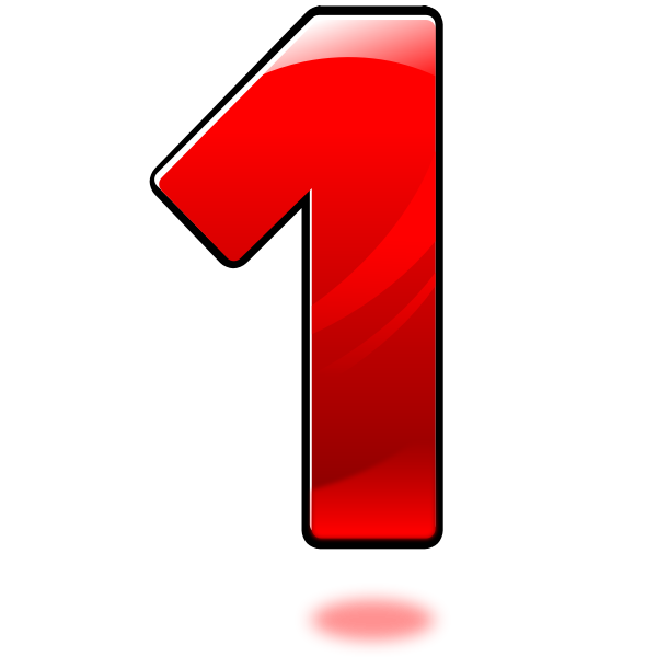 SVG Vector clip art of glossy number one