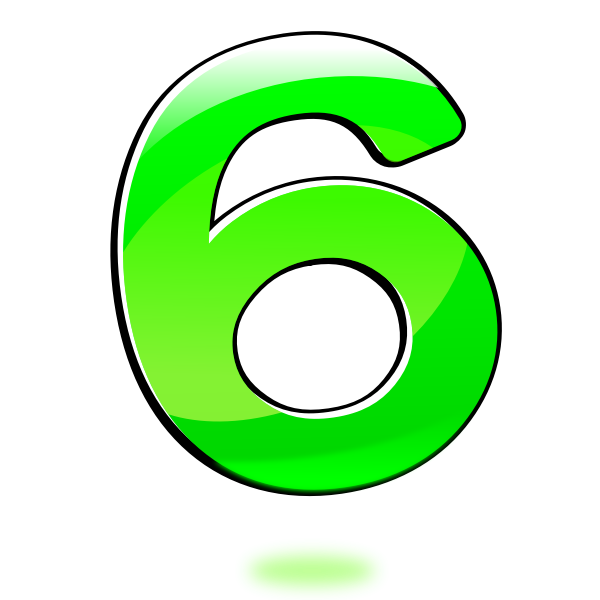 SVG Vector clip art of glossy number six