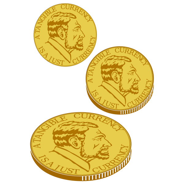 SVG Vector clip art of gold currency coin