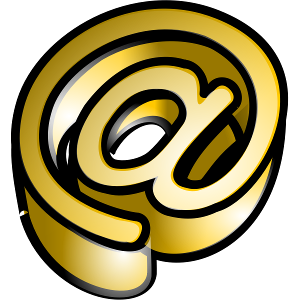 SVG Vector clip art of gold shiny mail sign