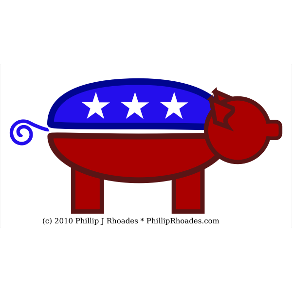 SVG Vector clip art of gop pig person sign