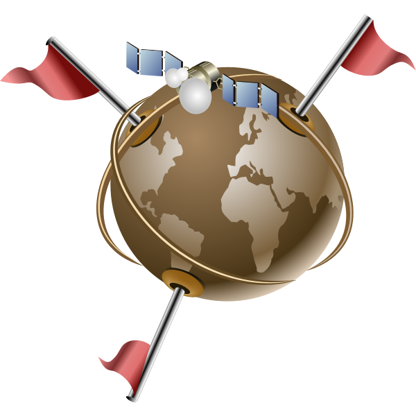 SVG Vector clip art of gps satellite communication