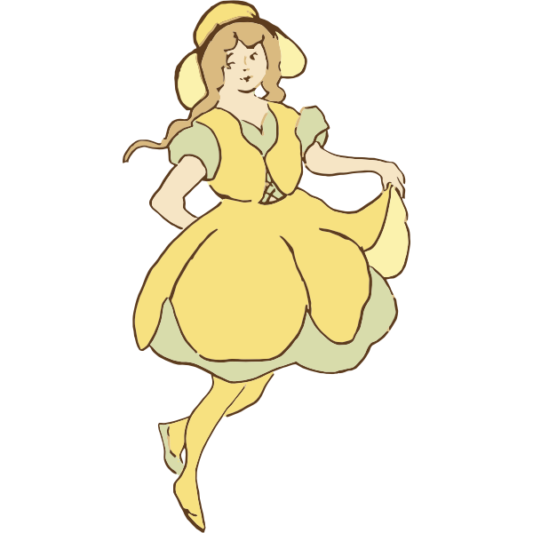 SVG Vector clip art of gracious girl dancing