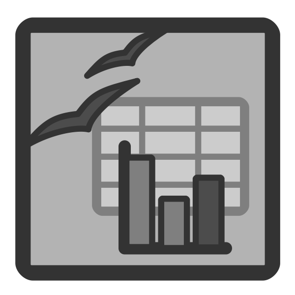SVG Vector clip art of gray computer spreadsheet document icon