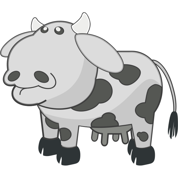SVG Vector clip art of gray cow with spots