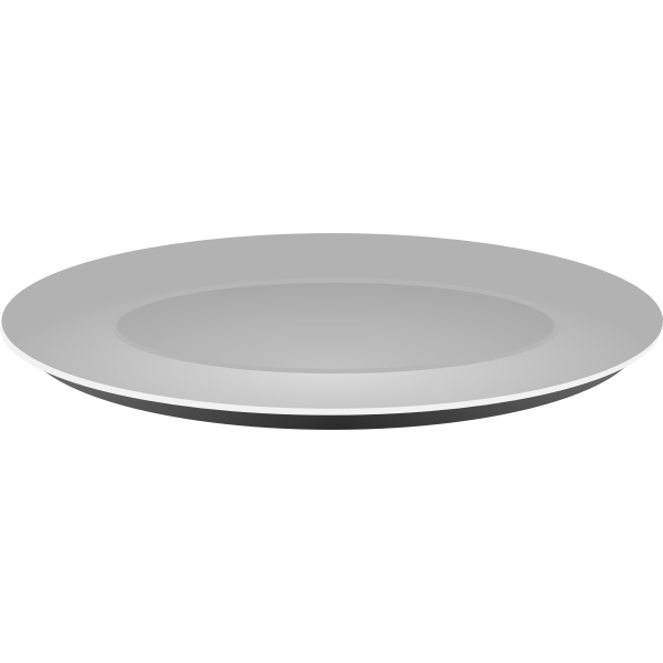 SVG Vector clip art of grayscale plain platter