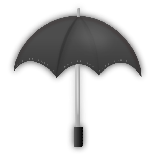 SVG Vector clip art of grayscale umbrella