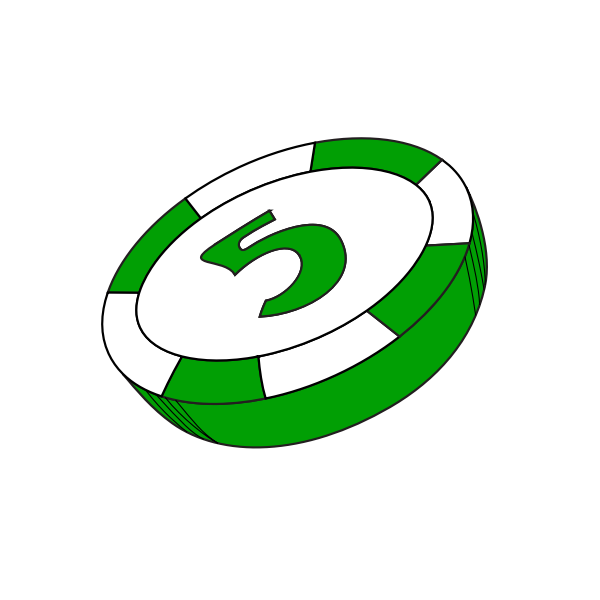SVG Vector clip art of green gambling coin