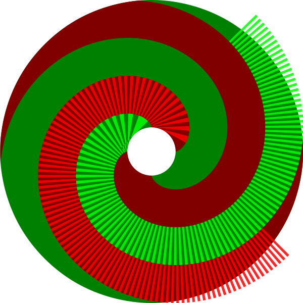 SVG Vector clip art of green shaded circle with separate lines