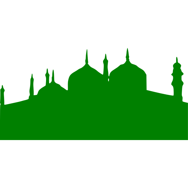 SVG Vector clip art of green silhouette of a mosque