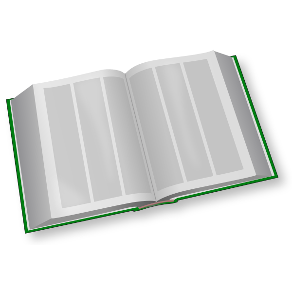 SVG Vector clip art of green three column book open