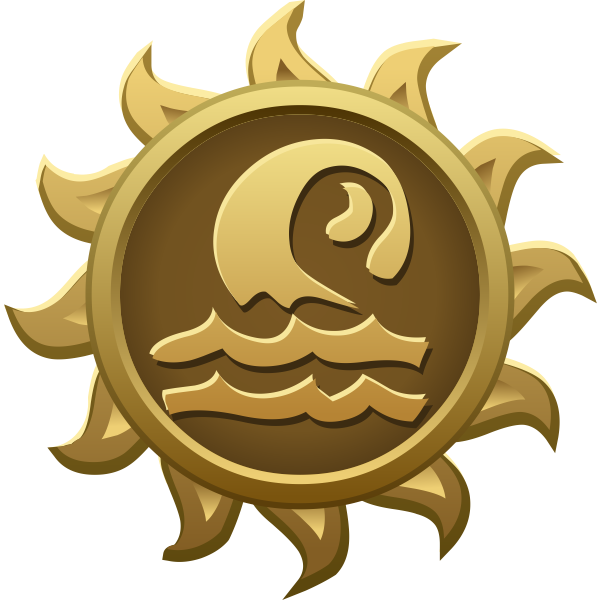 SVG Vector clip art of grendaline sun shaped emblem