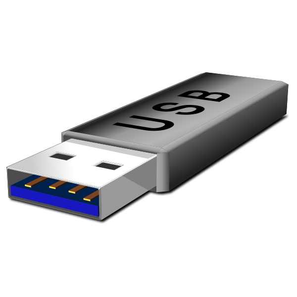 SVG Vector clip art of grey USB flash stick