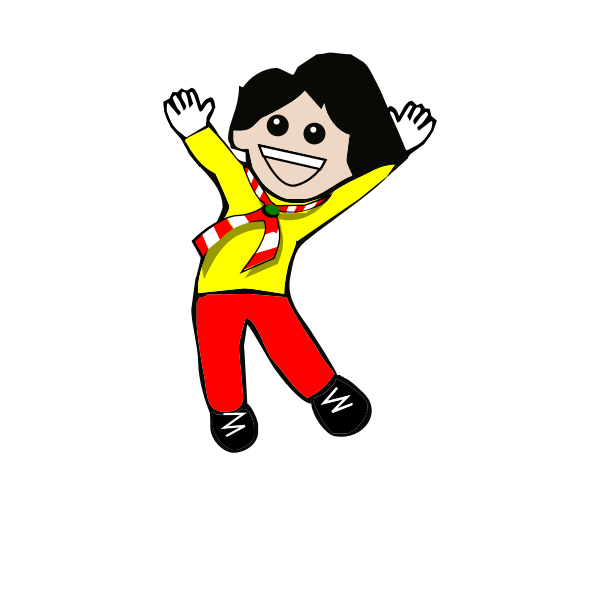 SVG Vector clip art of happy kid jumping