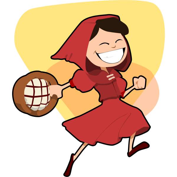 SVG Vector clip art of happy little Red Riding Hood