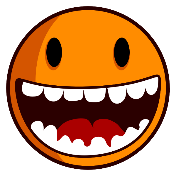 SVG Vector clip art of happy smiley with big teeth