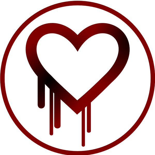 SVG Vector clip art of heart bleed patch in circle