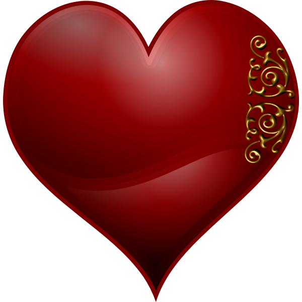 SVG Vector clip art of heart playing card symbol with Wavy spiral pattern