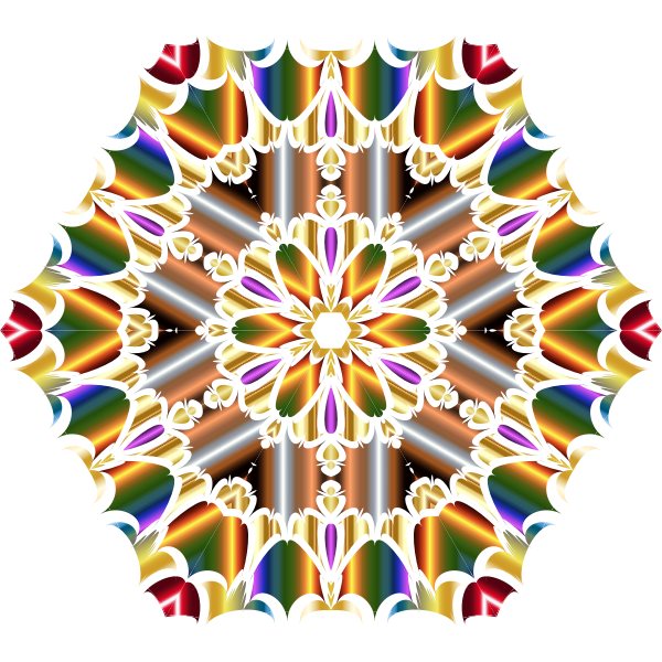 SVG Vector clip art of hectagonal neon flower