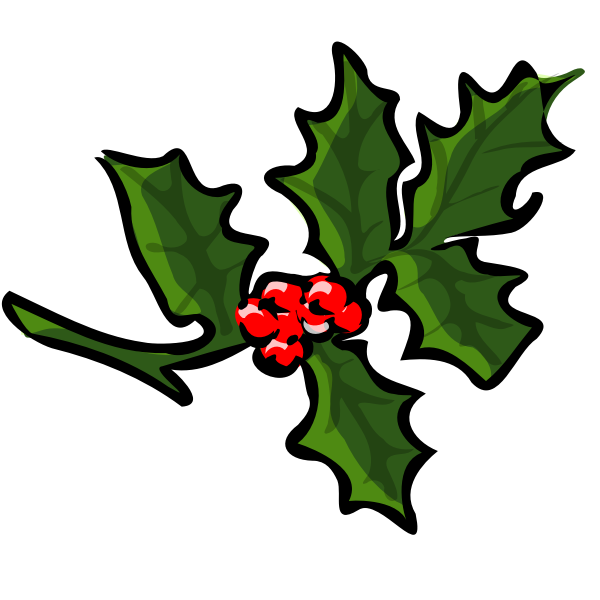 SVG Vector clip art of holly branch