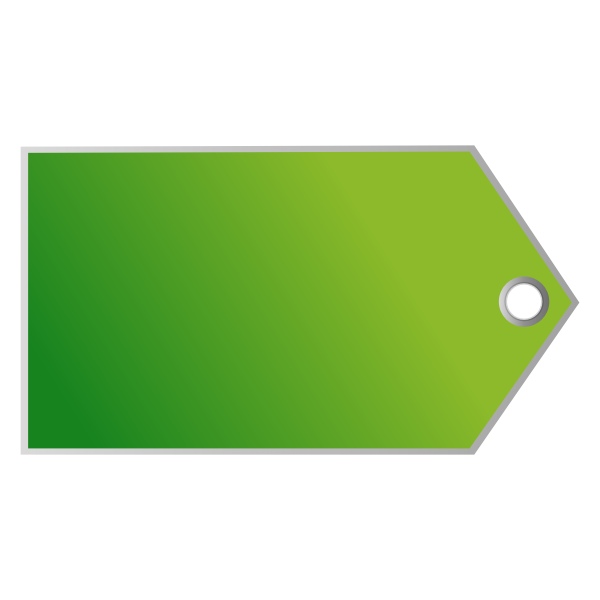 SVG Vector clip art of horizontal green tag with a small hole for a stripe