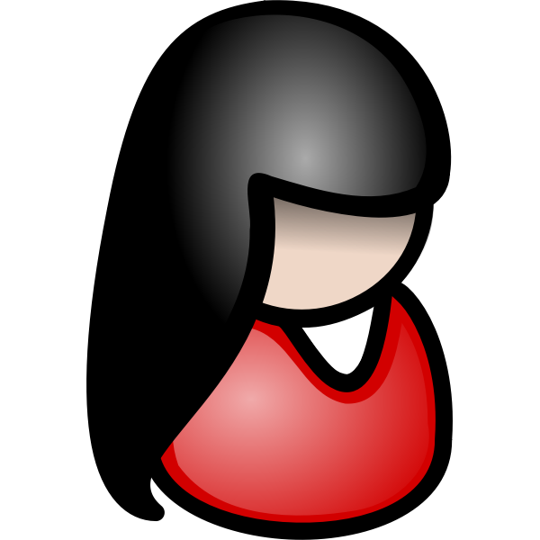 SVG Vector clip art of Indian woman with black hair telephone operator icon