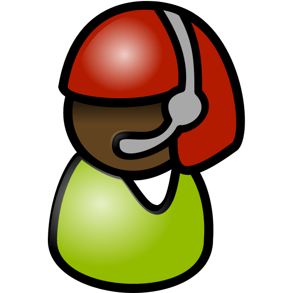 SVG Vector clip art of Indian woman with red hair telephone operator icon