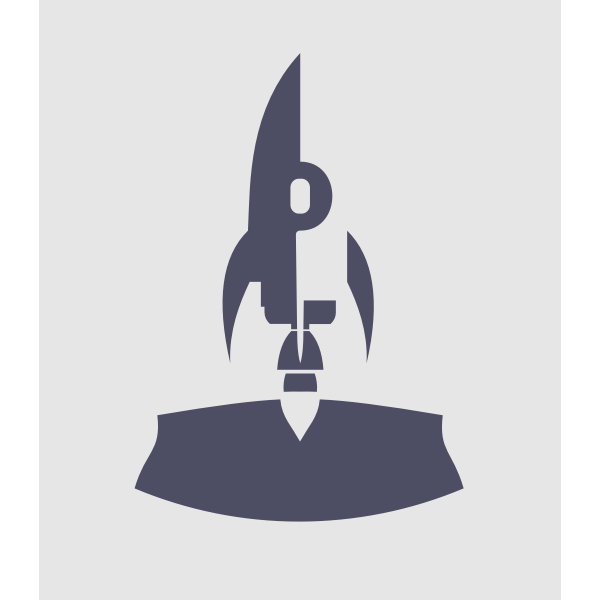 SVG Vector clip art of inverted rocket at launch
