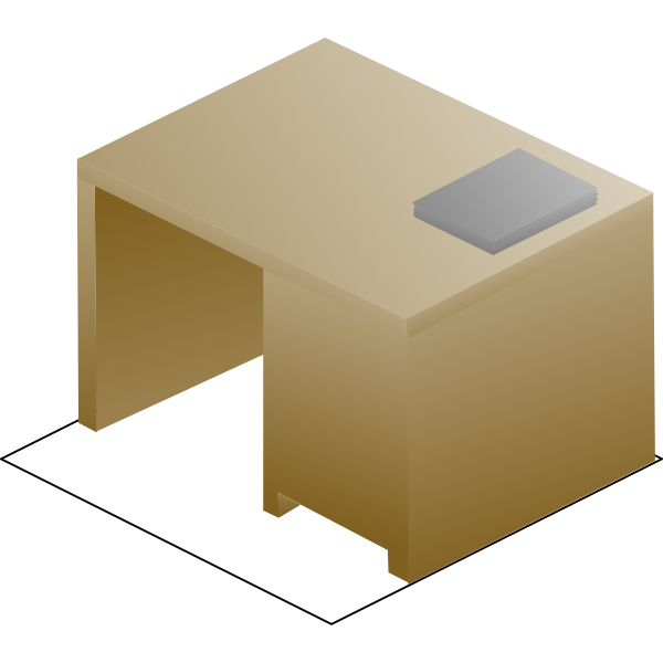 SVG Vector clip art of isometric desk right back view