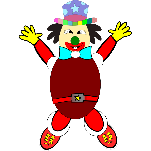 SVG Vector clip art of jumping clown