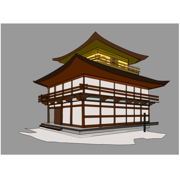 SVG Vector clip art of kinkakuji house