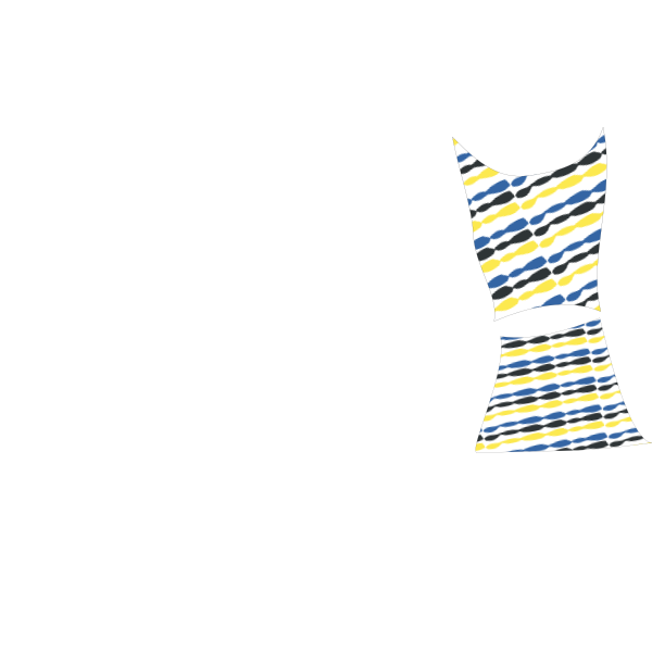 SVG Vector clip art of ladies summer dress with blue and yellow pattern